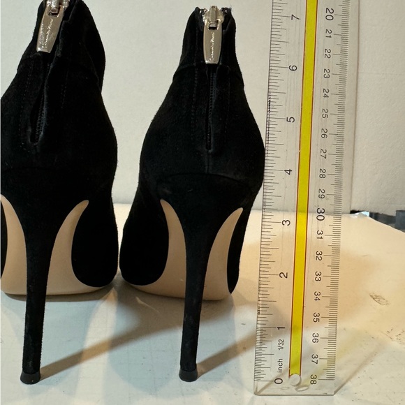 Gianvito Rossi Slit Velvet Suede Ankle Black Designer Boots Booties Size 38.5 - Picture 5 of 6